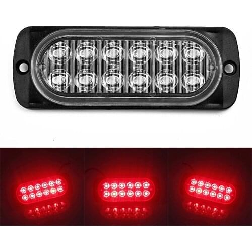 12LED Off-road Car Trailer Trucks Safety Urgent Working Fog Red Light Lamp DC 12V~24V 36W LED Urgent Light Fast Heat Dissipation