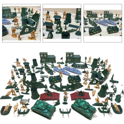 139Pcs Army Men Soldier 5cm Action Figures Set Plastic Toy Model Battlefield