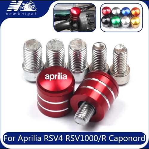 2Pcs For Aprilia RSV4 RSV1000/R Caponord 1200 Dorsoduro750 Shiver Motorcycle Rearview Handlebar Mirror Bolt Screws Mount Adapter