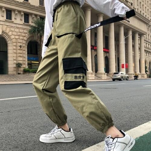2021 Women Cargo Pants Casual Streetwear Harajuku Pants Hip Hop Harem Pants Jogger Sweatpants High Waist Loose Female Trousers