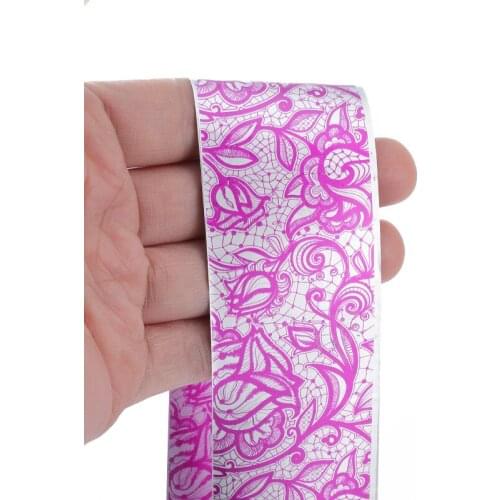 4*100cm Nail Stickers Rose Red Transfer Nail Art Foils Craft Decorations Lace flower Nail manicure Foil Beauty Tool