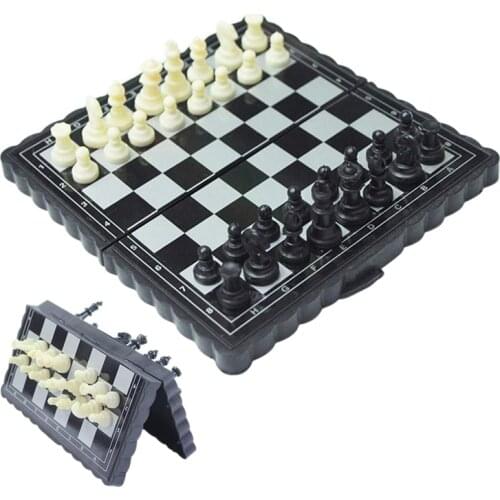 5x5 Inch Chess Portable Plastic Folding Board With Magnetic Chess Game Mini Chess Set Puzzle Party Family Event