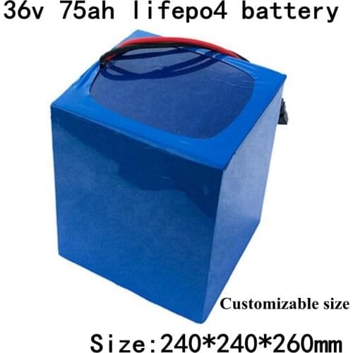 Rechargeable LiFePO4 36v 75ah Lifepo4 Battery with BMS 12S for 3000W Electric Power Tools Energy Storage System + 10A Charger