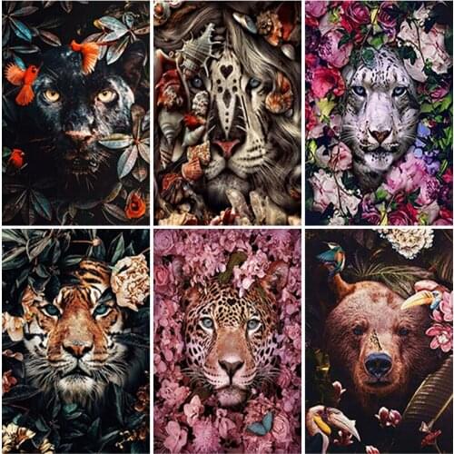 5D DIY Diamond Painting Animals Cross Ctitch Kits Full Square Round Drill Diamond Mosaic Embroidery Landscape Handmade Gift