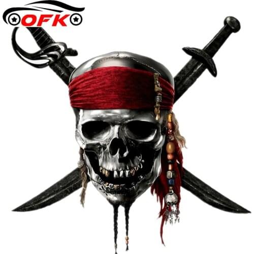 Car Stickers Decor Motorcycle Decals Pirate Skull Cranium Knives Decorative Accessories Creative Waterproof PVC,18cm*18cm