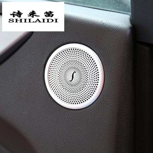 Car Styling Interior Rear Door Audio Speaker Decoration Frame Covers Stickers Trim for Mercedes Benz GL X166 ML W166 Accessories