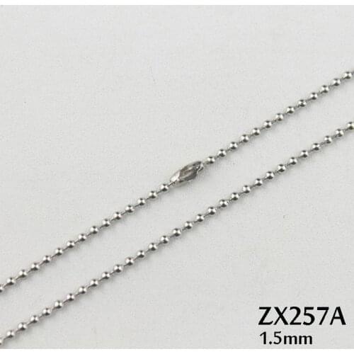1.5mm bead chain stainless steel ball chain with waist buckle necklace beaded chains fashion Jewelry part 20pcs ZX257A