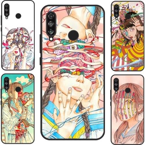 Shintaro kago Horror cartoons For Huawei P20 Lite P30 P40 Pro P Smart 2019 2021 Nova 5T Case For Honor 10i 20 8A 8X 9X