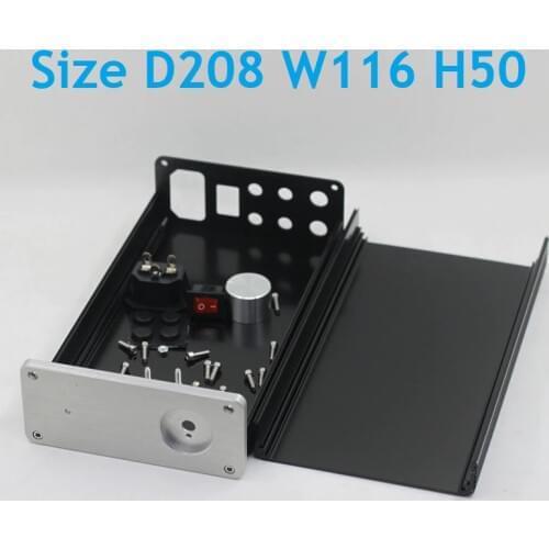 Size D208 W116 H50 DAC Amplifier Case Aluminum Chassis Power Supply DIY Case WA110 Pre Amp Shell