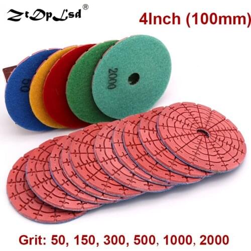 1Pcs 4 Inch 100mm Diamond Dry Polishing Pads Sanding Disc Polisher Tools For Jade Marble Granite Floor Stone Grinding Wheel