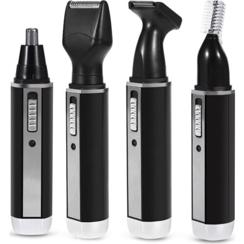 Electric Rechargeable Nose and Ear Hair Trimmer Shaver Temple Cut Personal Care Tools For Men 4 in 1 Nose Ear Hair Trimmer