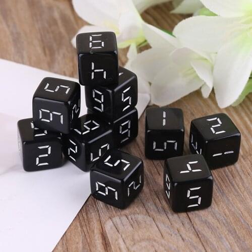 Brand New High Quality 10pcs D6 Six Sided Dices Number Square Dice for Party Night Club Board Game Role Playing Toys 15mm