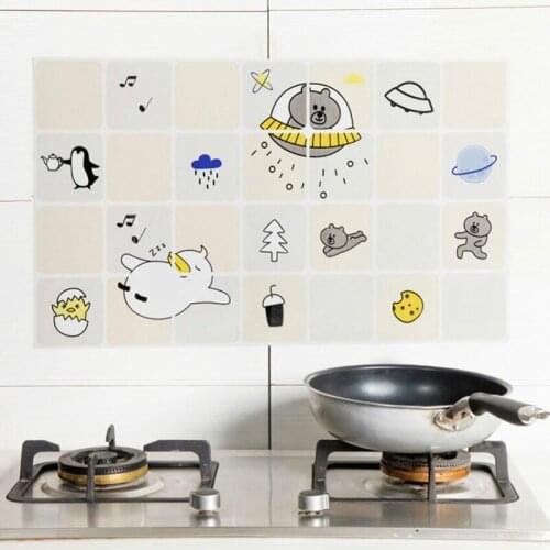 Kitchen Waterproof Wall Sticker Greaseproof Paper Anti-oil Stickers Self-adhesive High Temperature Home Stove Tile Wallpaper