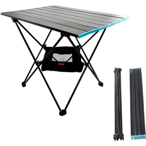 Lightweight Camping Table & Aluminum Poles Portable Picnic Table Folding Camp Table for BBQ Hiking & Fishing