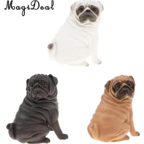 Multi-Color Pug Dog Model Figure Kids Educational Toy Gift Collection Ornament
