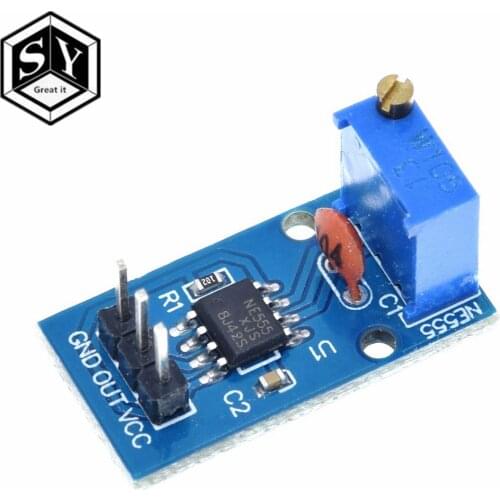 GREAT IT DC 5V 12V NE555 Adjustable Resistance Frequency Pulse Generator Module Single Channel Output for Arduino Smart C