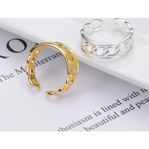 Geometry Circular Punk Cuban Rings Set Opening Index Finger Accessories Buckle Joint Tail Ring for Women Jewelry Party Girl Gift
