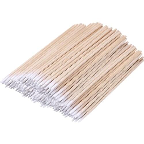 Disposable Lint Free Micro Brushes Wood Cotton Swabs Ear Clean Stick Eyelash Extension Glue Removing Tool