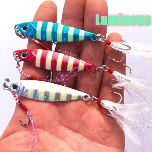 BATTLEBASS Luminous Fishing lure jigging metal jig slow jig bait 30g 40g 60g for trolling fishing drag lead jig