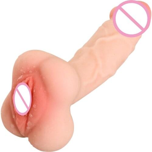 Realistic Soft Dildo Vagina Pocket Pussy Penis Hollow Sleeve Cock Extender Gay Masturbator Unisex Sex Toy For Men Women