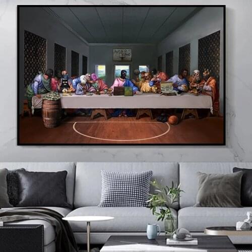 Luxury Painting Last Supper Leonardo Da Vinci Famous Oil Painting Jesus Religious Retro Home Decoration Posters and Prints