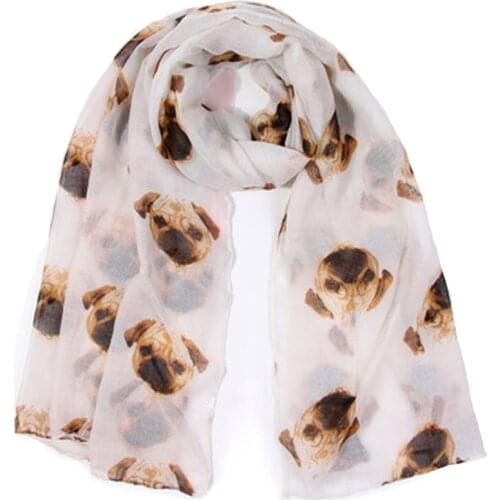 New Dog Head Print Balinese Scarf Winter Woman Long Animal Scarf Shawl Lady Keep Warm Neckerchief Wholesale