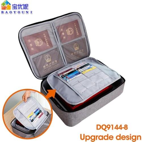 License Storage Bag Passport Card Organize Bag with Zipper Document Photograph Holder Portable Handbag Underwear Bag for Travel