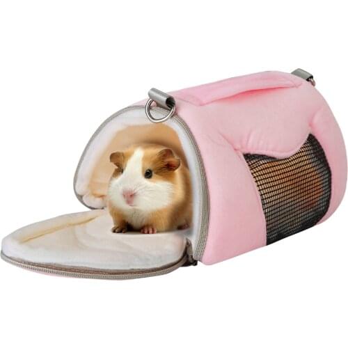 Pet carrier bag Hamster Carrier Breathable Bag Breathable Hamster House Bed Winter Warm Squirrel Shoulder strap built in