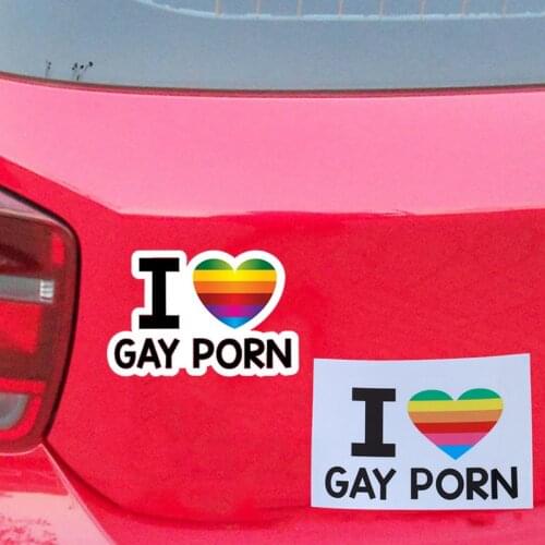 I Love Gay Porn Sex LGBT Lesbian Funny Car Bumper Vinyl Sticker Bicycle Stickers