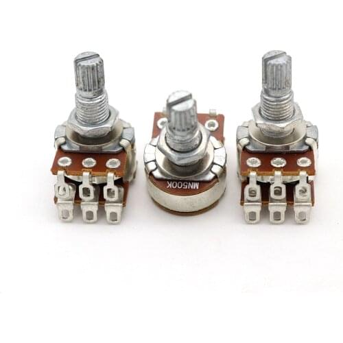 3 pcs Dual Deck MN500K Blend Balance Pickups Potentiometer Audio Pots Guitar Volume Tone Control Pots Switch Chrome
