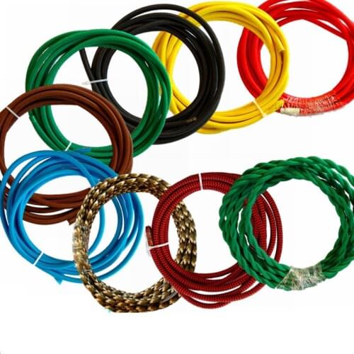 10M Round Textile Electrical Wire Color Braided Wire Fabric Cable Vintage Lamp Power Cord Chandelier Light Lamp Line 2*0.75mm