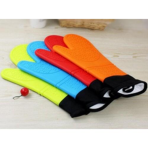 120pcs 190g long length and ADD cotton silicone glove microwave oven heat resistant BBQ gloves and Bakeware Oven Mitt SN1930