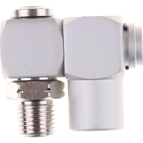 1x Air Line Connector Adjustable Swivel 1/4 Inch BSP Pneumatic Fitting Aluminum Material Screw Joint