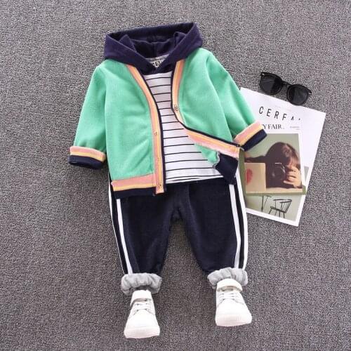 Toddler Boys Clothes Girls Clothes Sport Suits Children Clothing Sets Kids Cardigan T-shirt Pants 3Pcs Outfits Suit Tracksuits