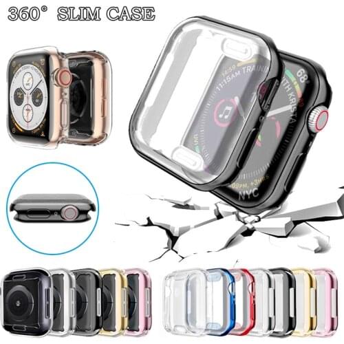 360 Slim Transparent Cover for Apple Watch Case 6 SE 5 4 3 2 1 42MM 38MM Soft Clear TPU Screen Protector for iWatch 5 44MM 40MM