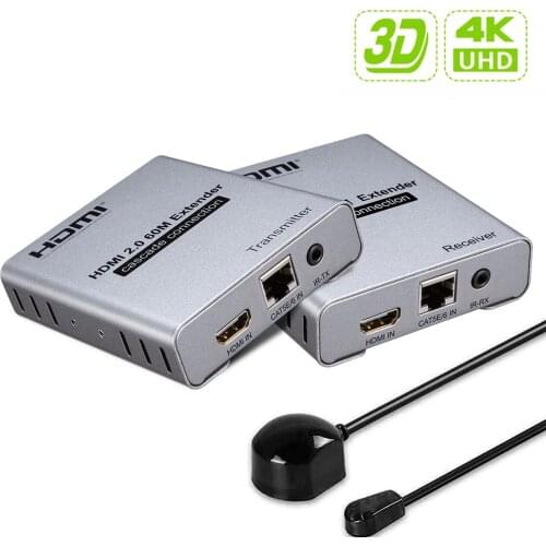 HDMI 2.0 4K @ 60HZ 60M HDMI Extender 1080P 120M By Ethernet RJ45 CAT5e/6 Cat6 Cable Extension With IR Remote Laptop PC DVD TO TV
