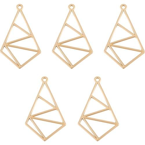 5Pcs 2021 New Hollow Frame Open Back Bezel Geometric Pendants Gold Color Charms For Necklace Earring Dangle DIY Jewelry Making