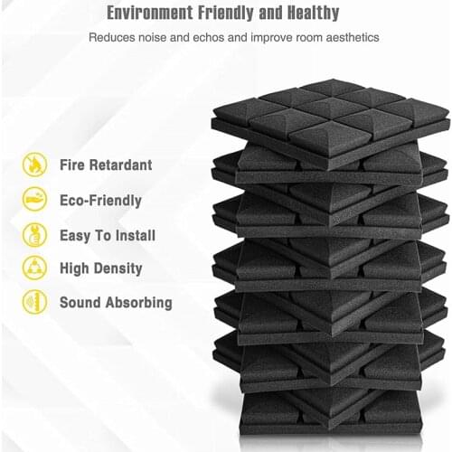 8Pcs Studio Acoustic Foam Pannel 5cm Sound Absorption Sponge Cushion Drum KTV Room Silence Treatment Wall Soundproof Foam Mat