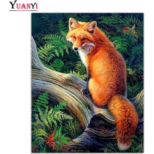 Diamond painting "Animal fox landscape" Full Square/Round Drill Wall Decor Inlaid Resin Embroidery Craft Cross stitch