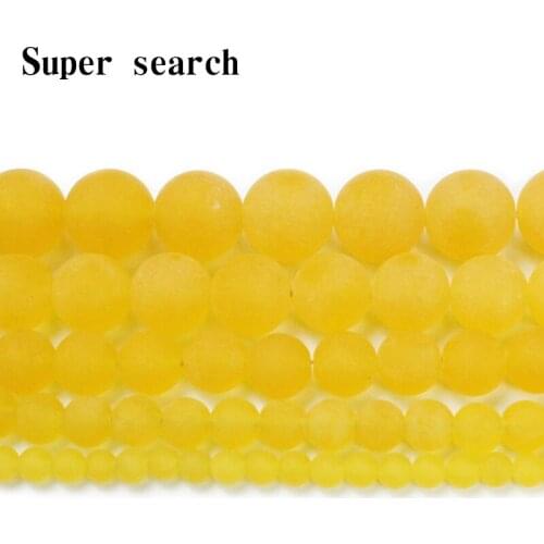 4mm 6mm 8mm 10mm 12mm natural stone beads Gorgeous Matte yellow Chalcedony loose Beads For DIY Jewelry making Necklace Bracelet