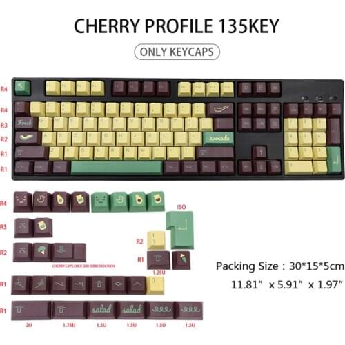 C90C Custom Keycap PBT Standard Dye Sublimation Process Keycap 135Keys Cherry Profile for Mechanical Keyboard GK61 64 68 96