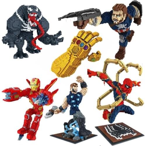 Disney Avengers Diamond Bricks Infinity Glove Venom Iron Man Spider Captain America Childrens Mini Brick Toy