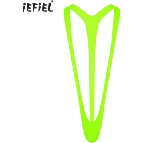 IEFiEL Sexy Men Lingerie Mankini Borat Sexy Thong Swimsuit Body Homme Exotic Apparel Stretchy Deep V-Neck Men Swimsuit Beachwear