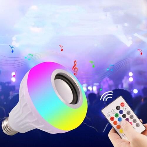 Mobile Phone Intelligent Wireless Remote Control Bluetooth Music Seven Color Led Bulb E27 B22 Head Playing Dimmable Keys Speaker
