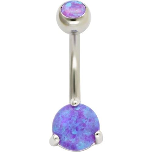 JHJT MUSI 14G Navel Belly Button Rings 316L Stainless Steel Opal Ball Sexy Navel Body Jewelry Piercing Nombril Rings