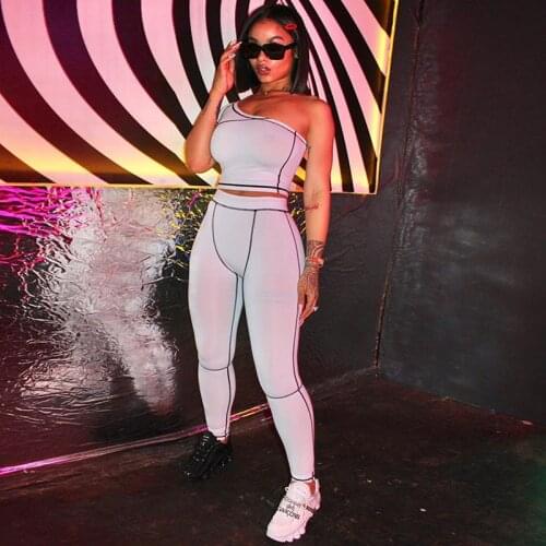 Zoctuo Two Piece Set For Women Off Shoulder 2 Piece Sets Solid Short Sleeve Sexy Elegant Party Club Two Piece Suit 2021 New