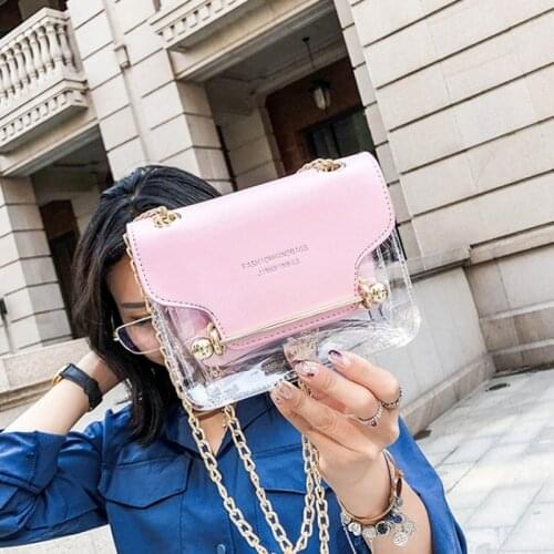 Pu Composite Messenger Bags New Female Handbags Fashion Women Brand Design Small Square Shoulder Bag Clear Transparent