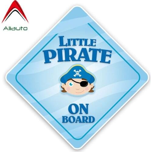 Aliauto Lovely Car Sticker Interesting Little Pirate Baby on Board Colored Warning Sign Decoration Decal Vinyl,13cm*13cm