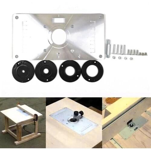 Multifunctional Router Table Insert Plate Woodworking Benches Wood Router Trimmer Models Engraving Machine 4 Rings Tools