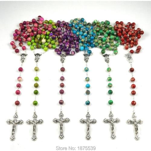 Fashion empire expensive bead catholic rosary 6 colors birthstone bead rosary